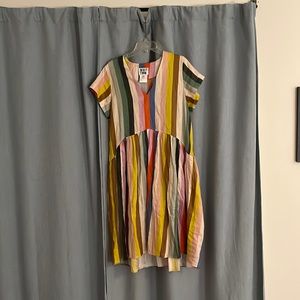 Rainbow Linen Midi Dress